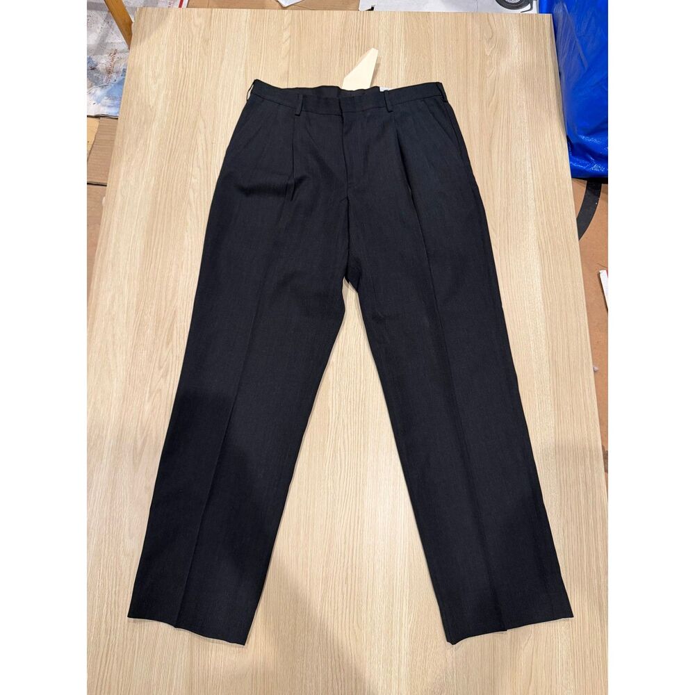 Cintas Mens Charcoal Pleated Pants Size 35x32